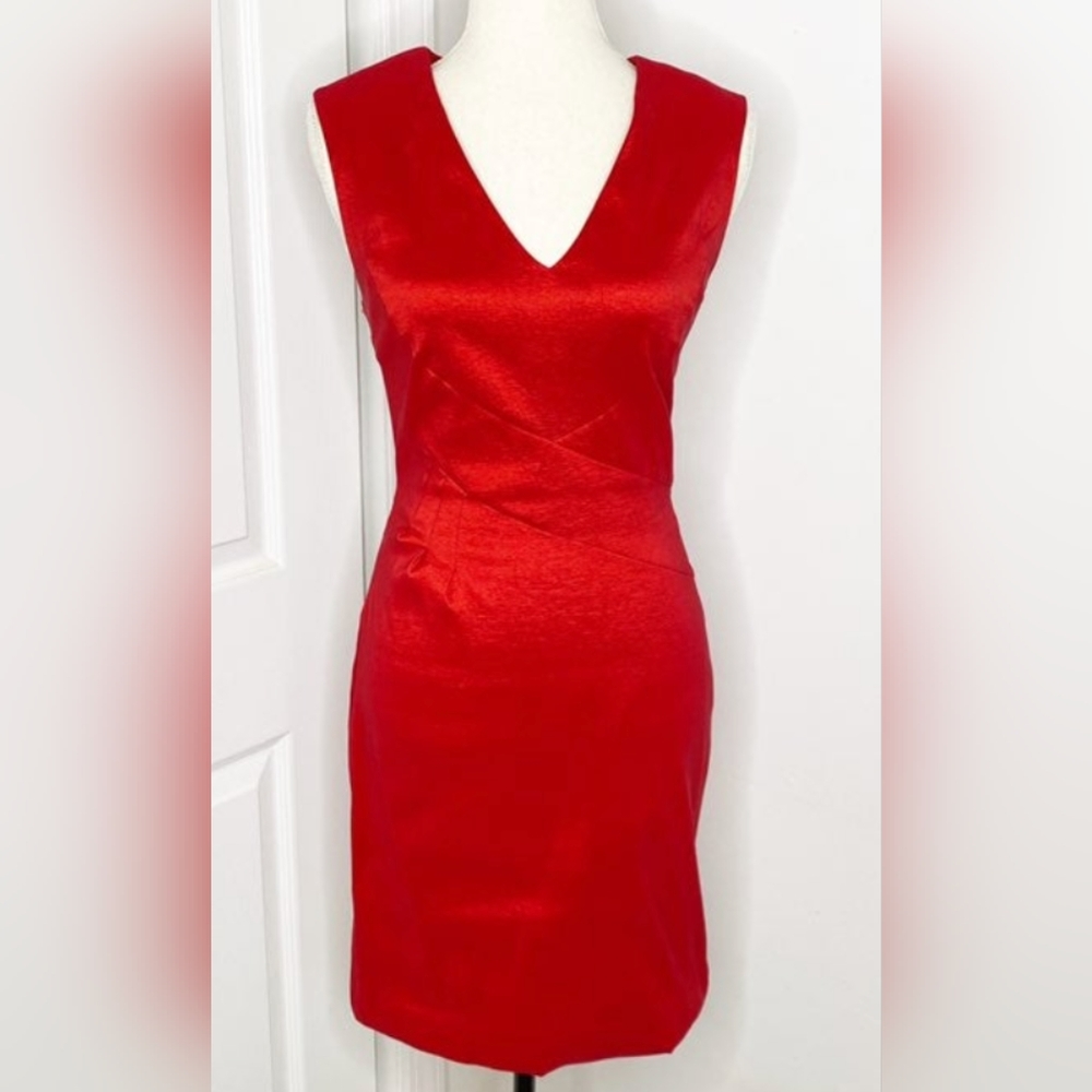 Red mini cocktail dress, sleeveless